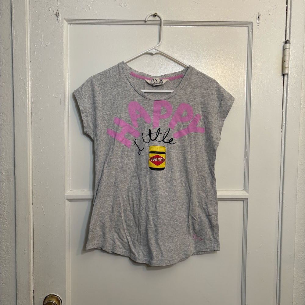Petter Alexander Happy Little Vegemite Graphic Tee – Women’s Gray Short Sleeve